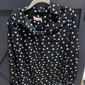 Merona Black & White Polka Dot Button Down Shirt